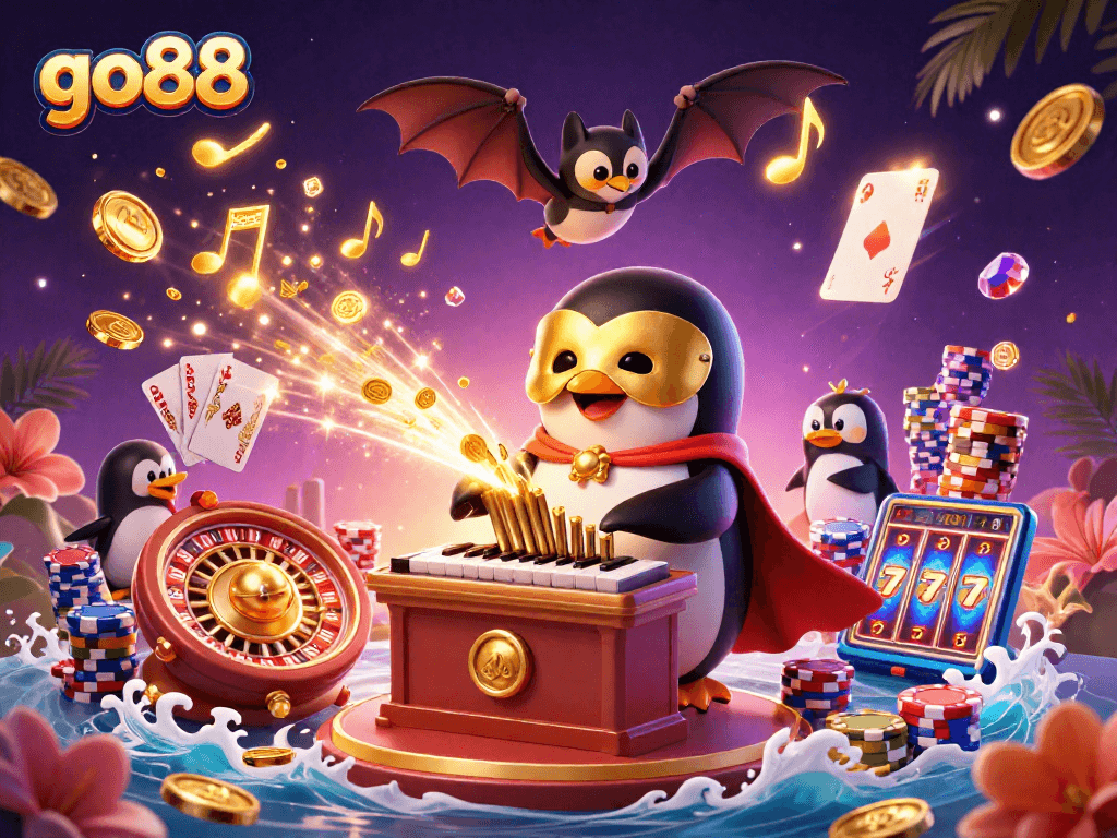 Experience excitement with go88 as the phantom penguin plays, coins fly, and roulette spins!
