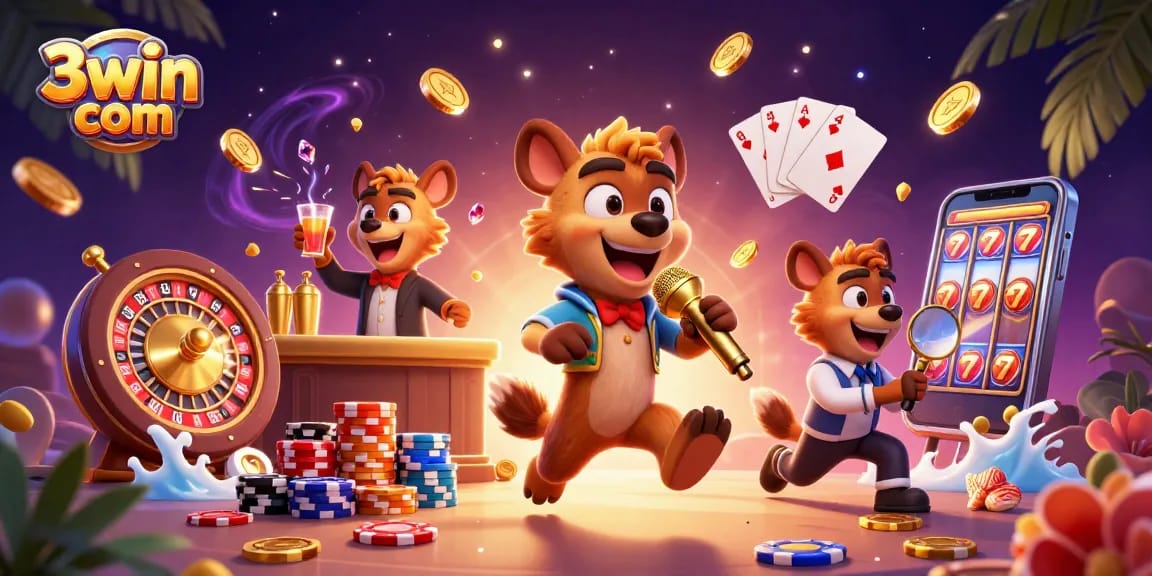 Experience thrilling games at 3win com with hyenas running a lively casino atmosphere filled with rich rewards.