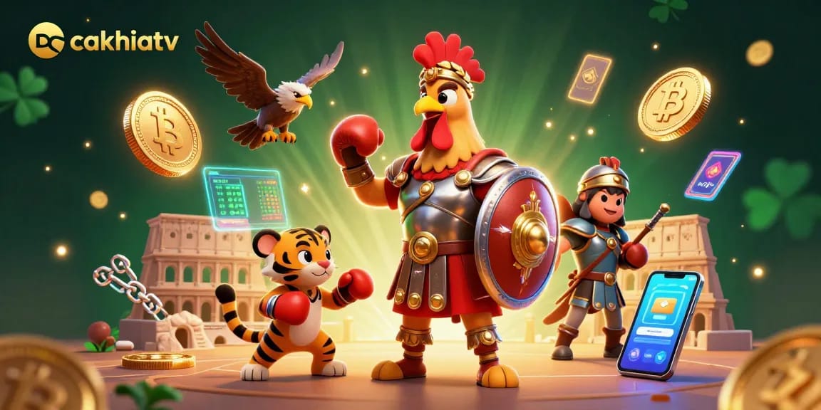 Watch cakhiaTV's exciting action as the gladiator rooster conquers the arena with crypto elements!