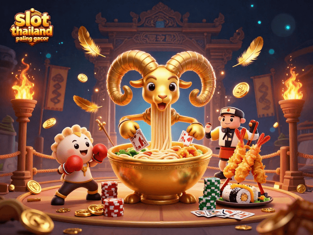 Experience slot thailand paling gacor with luck as animated characters deal cards and stack casino chips!