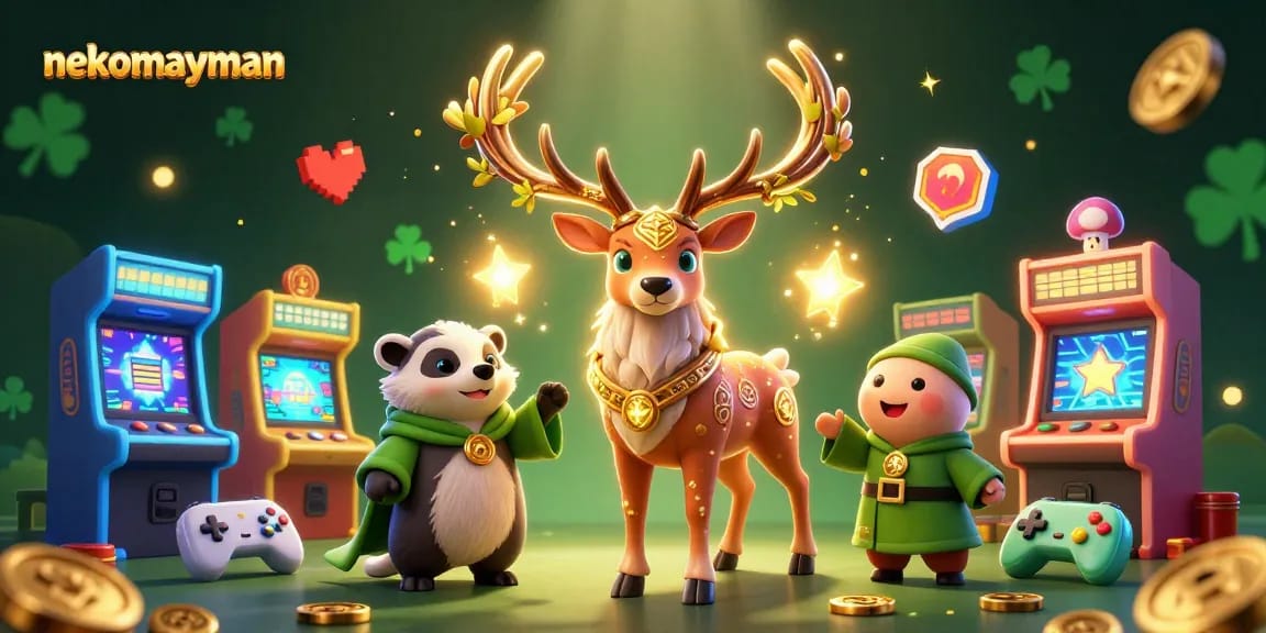 Immerse yourself in the excitement of nekomayman with this vibrant casino scene showcasing colorful game elements.