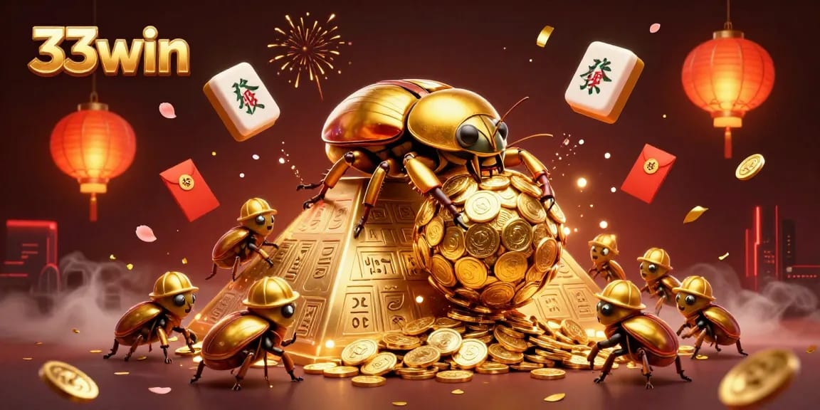 Experience luck with 33win's vibrant 3D casino adventure featuring golden mystery and excitement.