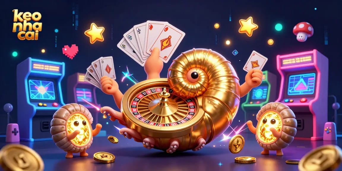 Play the keo nha cai with a giant nautilus-themed roulette wheel and glowing fossil companions.