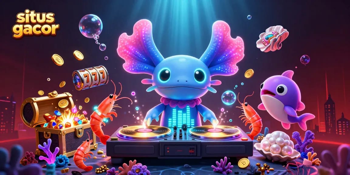 Experience situs gacor gaming with thrilling underwater scenes of winning jackpots and vibrant characters.