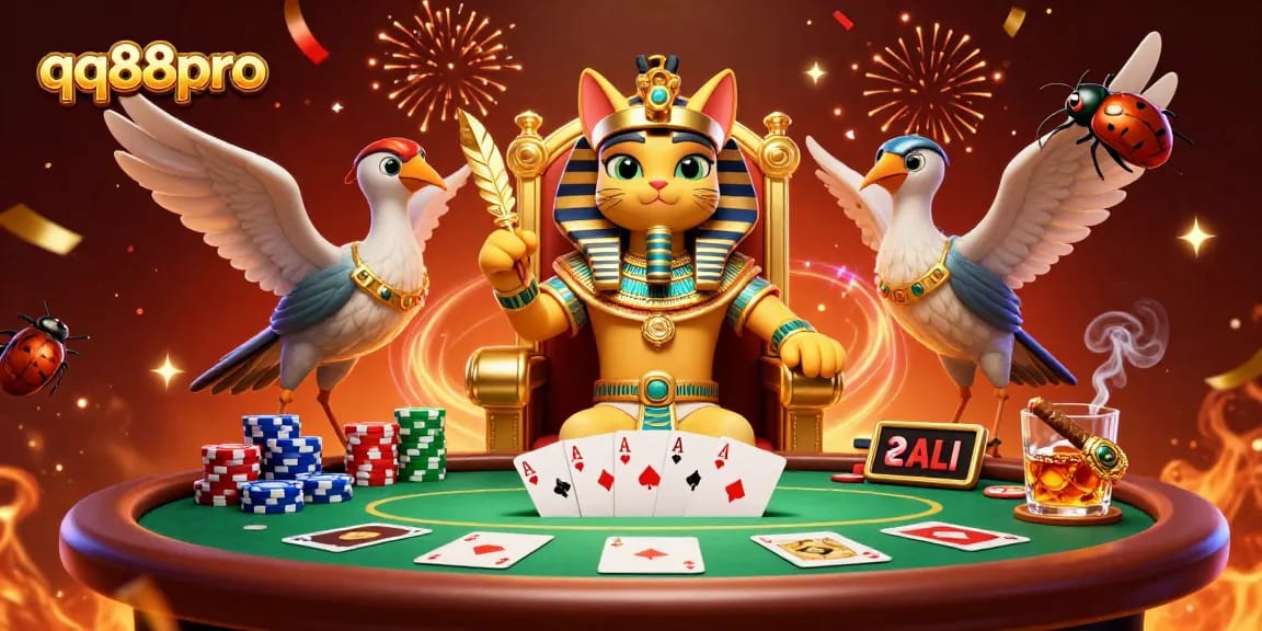 Experience thrilling wins with qq88pro in a vibrant casino scene featuring dynamic characters and rich game elements.