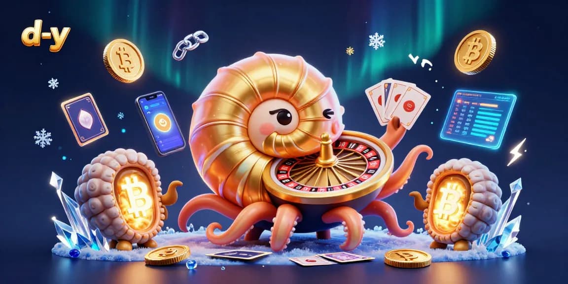 Experience thrilling games at d-y with the nautilus roulette wheel and glowing crypto coins.