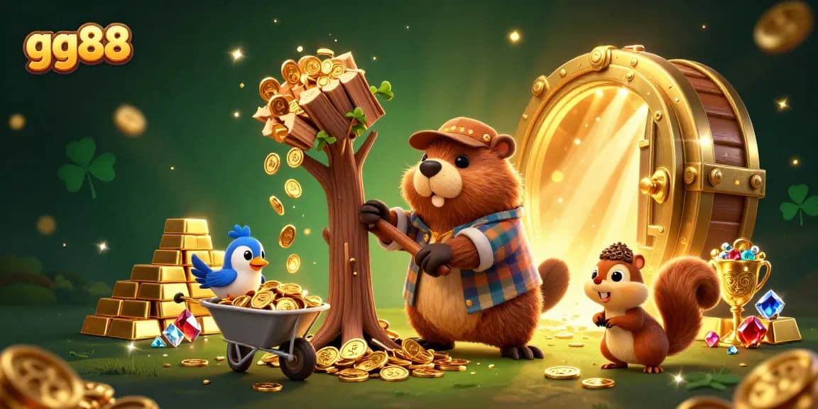 Join the fun at GG88 with golden coins raining down in a thrilling casino scene!