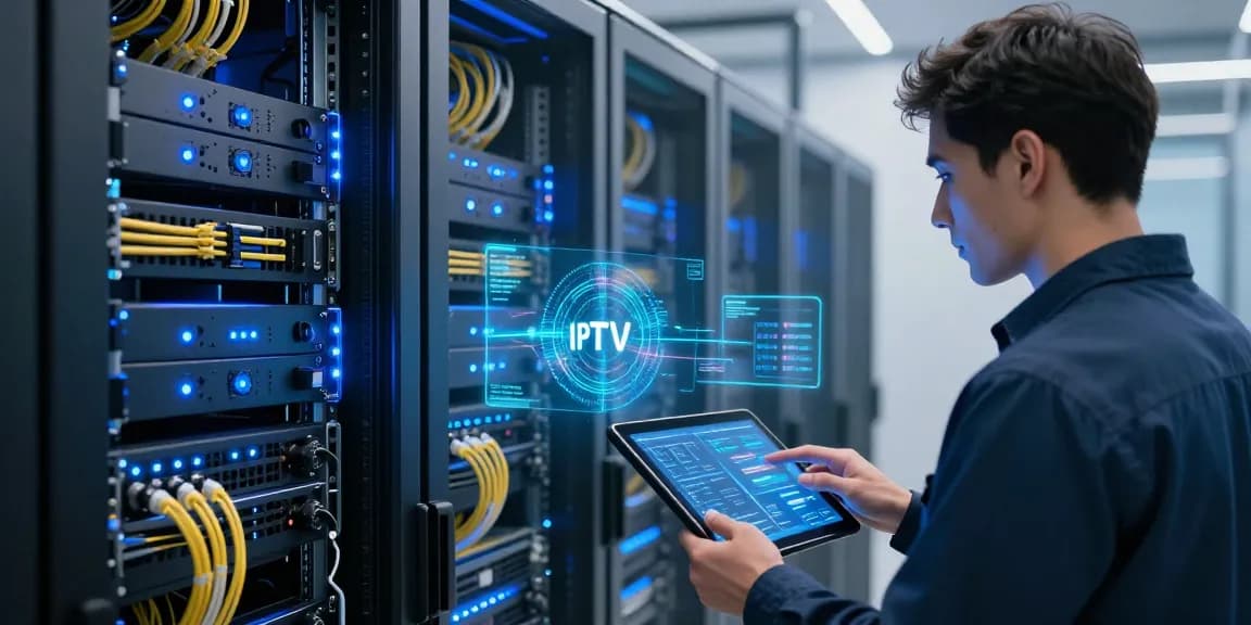 IPTV reseller showcasing advanced cloud computing technology in a modern data centre setup