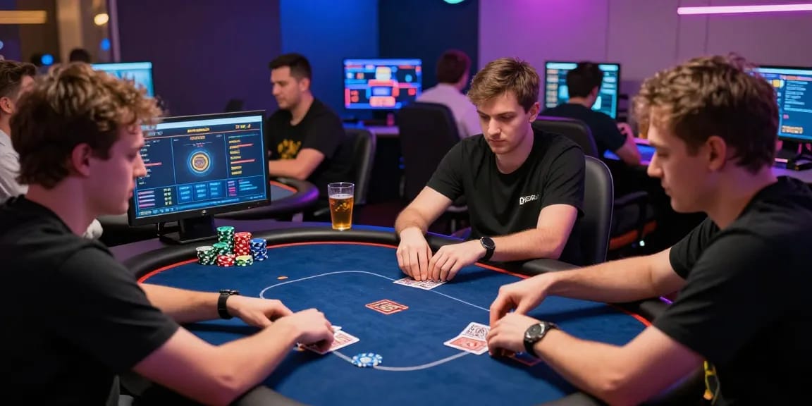 Exciting gameplay for Game Poker Uang Asli Dominobet with diverse players engaged at vibrant virtual tables.