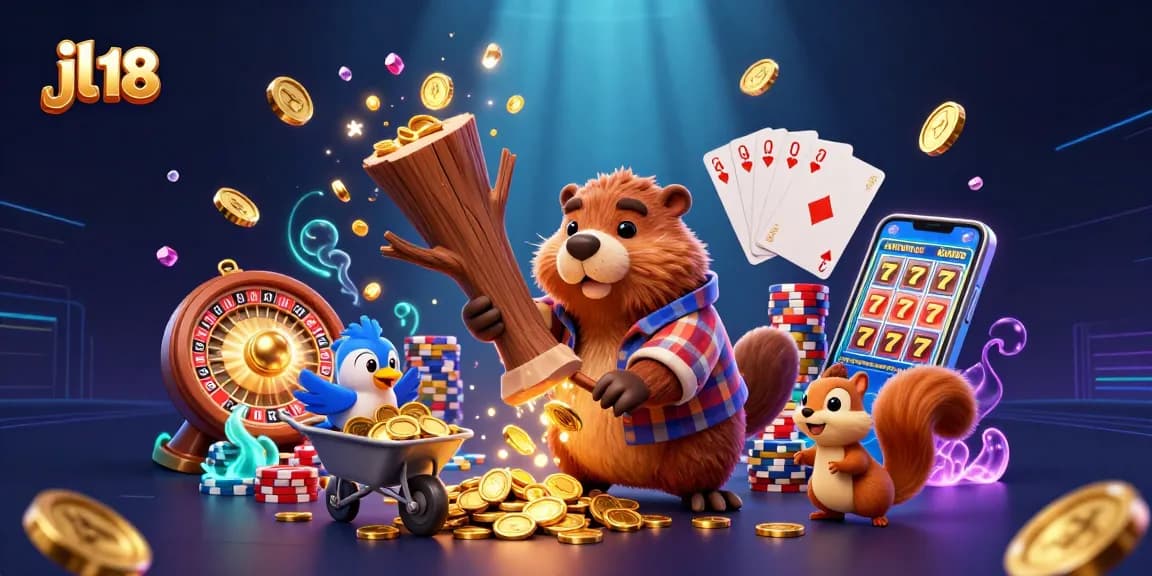 Experience luck and excitement with golden coins in jl 18 online casino illustration featuring vibrant characters.