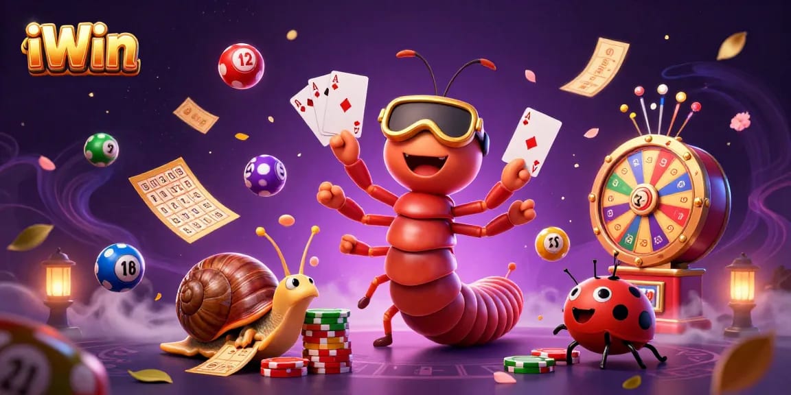 iWin's exciting gaming environment with lively characters, colorful elements, and dynamic visuals for players
