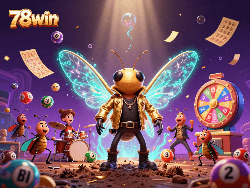 Win big with 78win using vibrant casino-themed elements and lively characters in action.