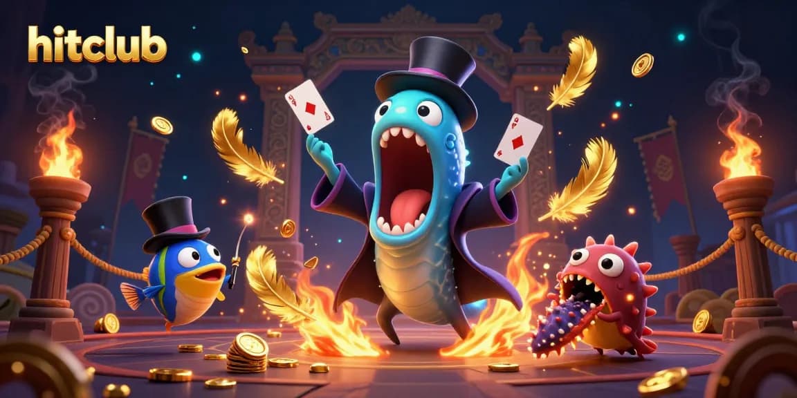 Experience hitclub's thrilling magic show with enchanting sea creatures performing daring tricks in a vibrant casino.