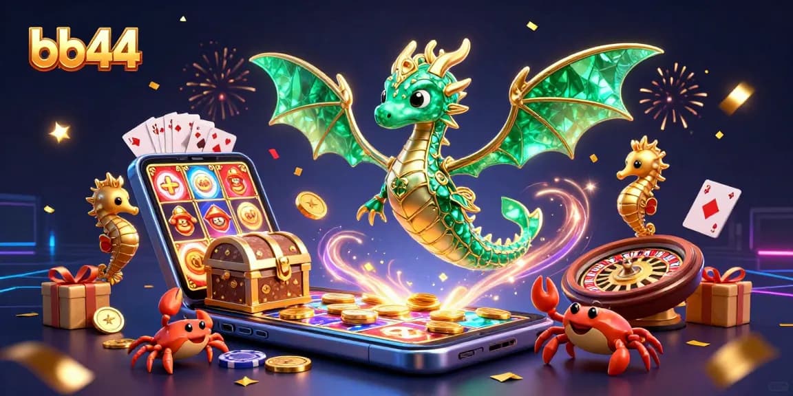 Engage in thrilling gaming at bb44 with a stunning sea dragon and vibrant slot game elements.