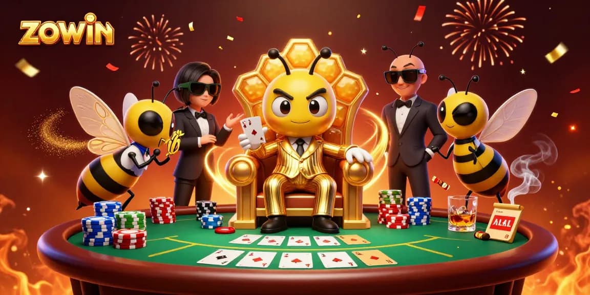 Experience thrilling game strategies at Zowin with dynamic poker action and vibrant illustrations