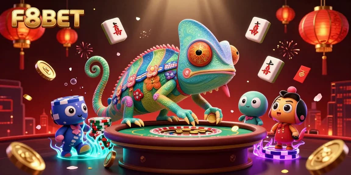 Experience the excitement at F8BET's vibrant casino world with colorful characters and action-packed gameplay.