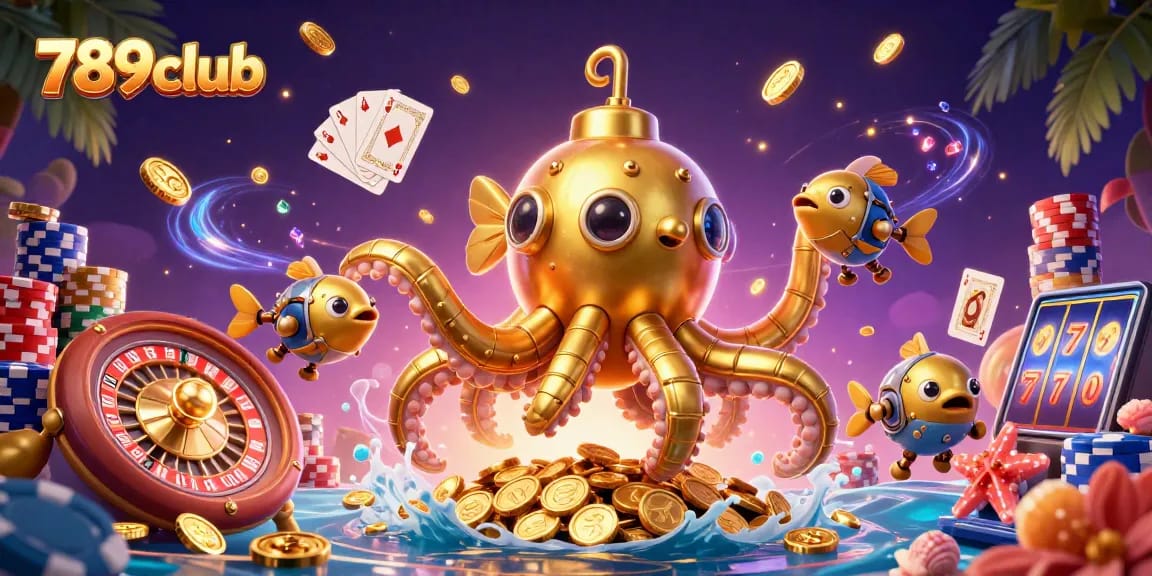 Engage in thrilling gameplay at 789club with a stunning 3D casino scene featuring treasures and excitement.