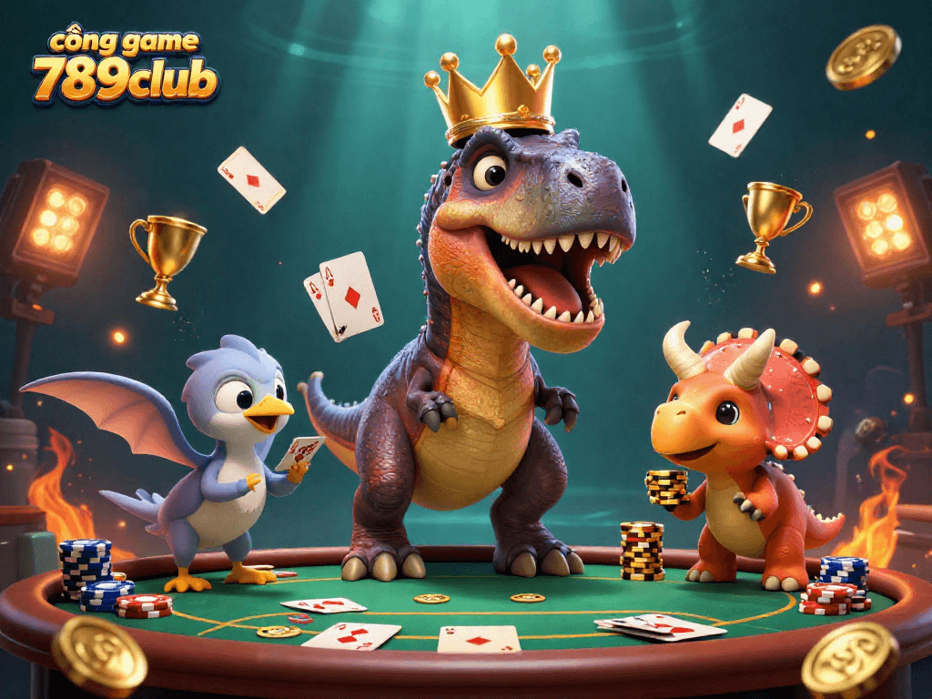 Experience thrilling gaming action at cổng game 789club with exciting poker characters.