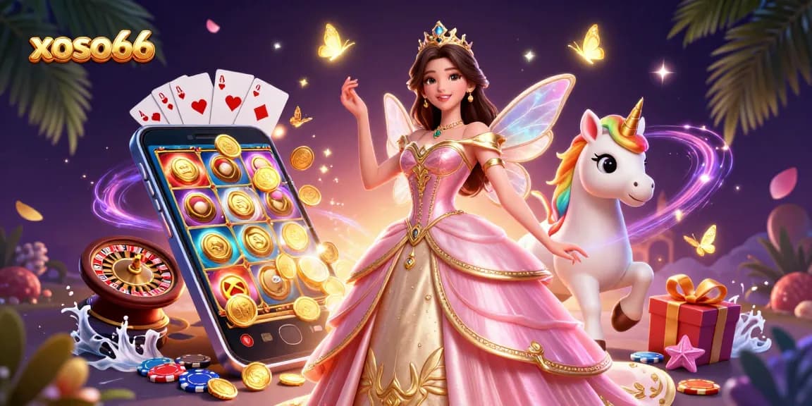 Experience the excitement of xoso66 with vivid slot game action in a magical casino scene.