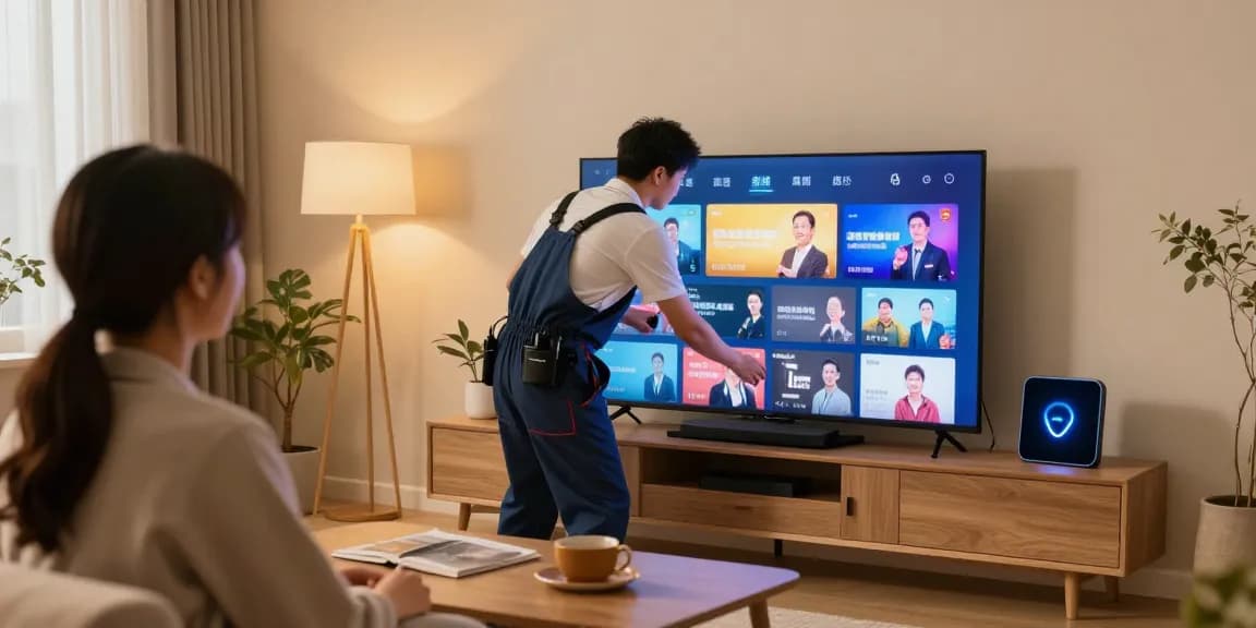 Local services installing smart IPTV for reliable entertainment in the community.