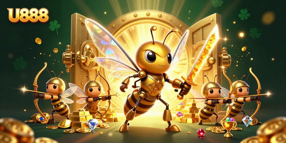 Experience thrilling gameplay at U888 with captivating 3D illustration blending fortune and excitement.