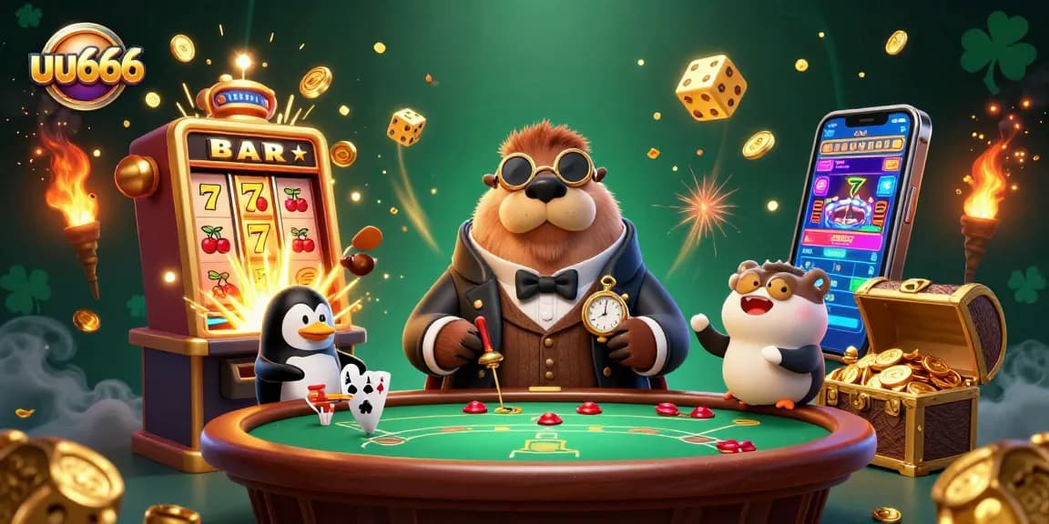 Experience excitement at uu666's lively casino with a walrus playing poker