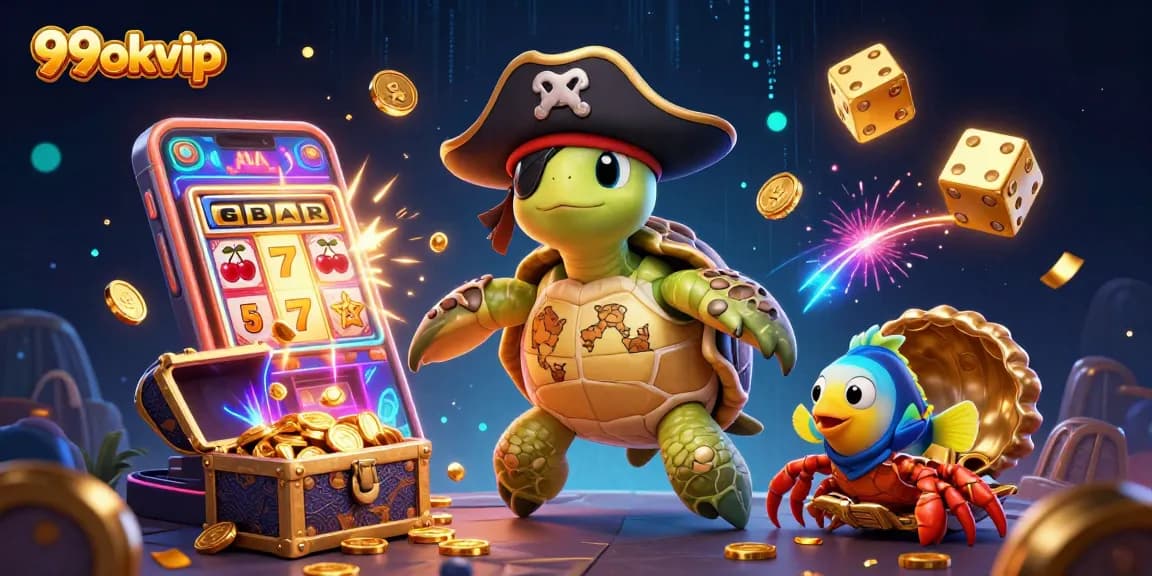Experience thrilling wins at 99okvip with a vibrant 3D casino scene bursting with game excitement.