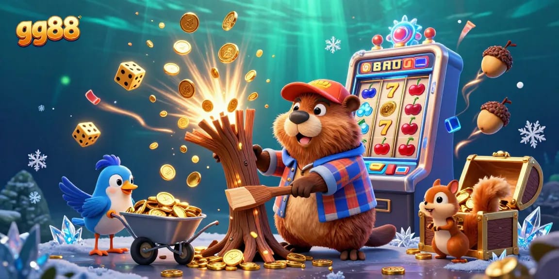 Engage with GG88's exciting gaming experience featuring a jackpot explosion and vibrant casino elements.