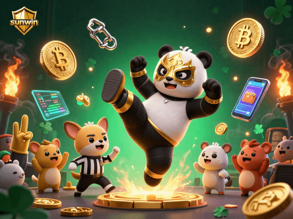 Unleash the thrill with sunwin's high-energy gambling scene featuring unique animal characters.