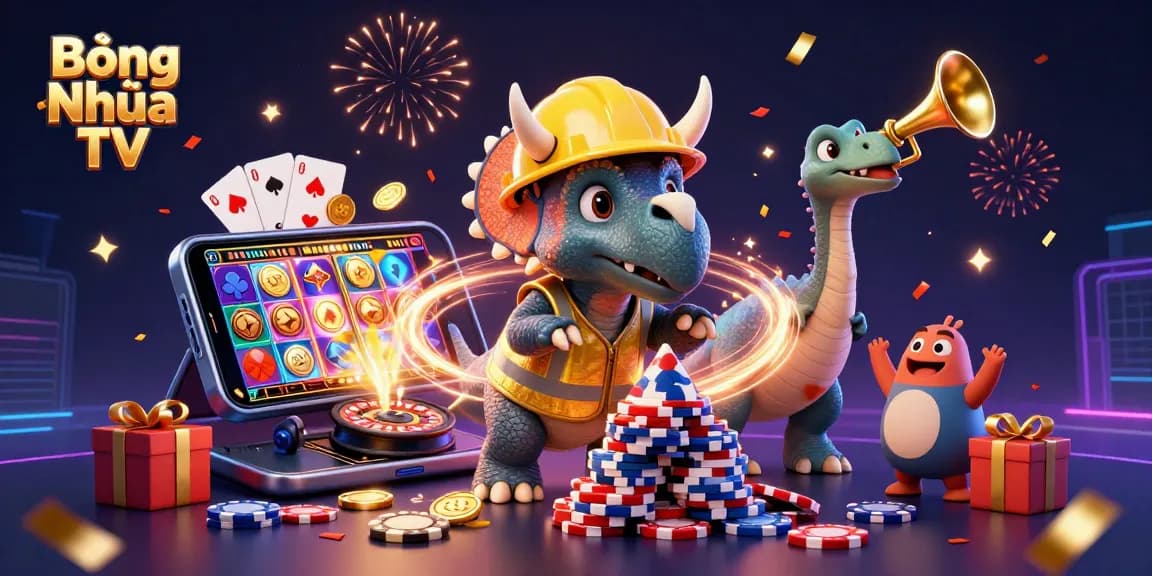 Bóng Nhựa TV engages gamblers with thrilling slot games, vibrant celebrations, and 3D cartoon characters.