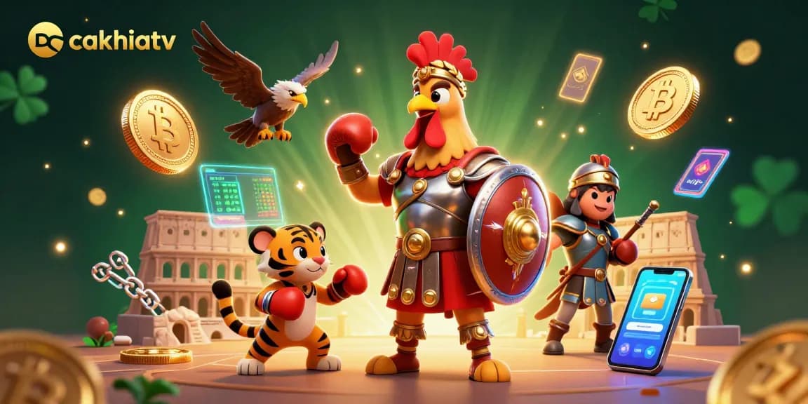 Watch cakhiaTV's exciting action as the gladiator rooster conquers the arena with crypto elements!