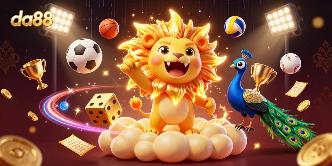 Experience thrilling gameplay at da88 with vibrant casino elements and dynamic sports betting visuals.