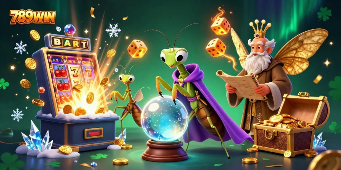 Experience thrilling jackpots with 789WIN in this vibrant, dynamic casino scene featuring luck and fortune.