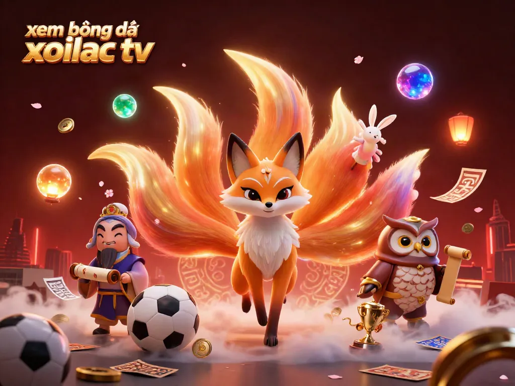 Catch the excitement with xem bóng đá xoilac tv as dynamic characters and vibrant elements surround a lively sports-themed scene.