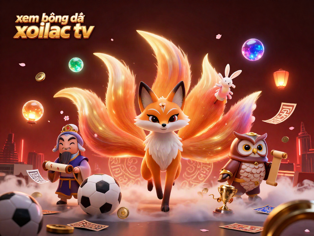 Catch the excitement with xem bóng đá xoilac tv as dynamic characters and vibrant elements surround a lively sports-themed scene.