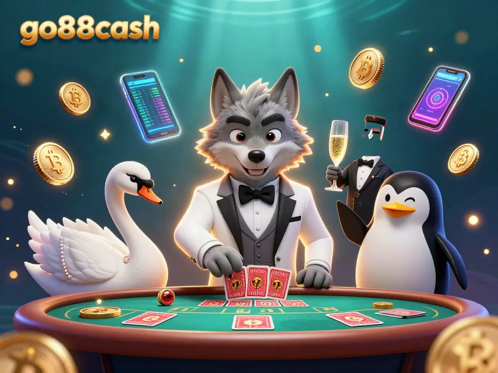 Experience thrilling bets at go88cash with 3D characters in a vibrant casino scene.
