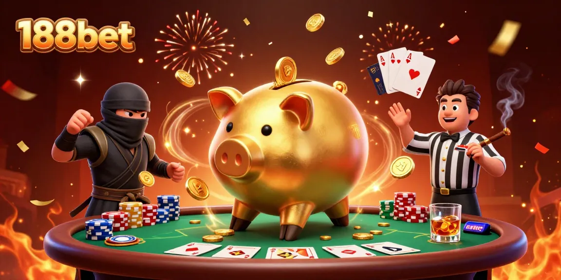 Experience the lively action of 188bet with a cartoonish sumo wrestler and vibrant game elements.