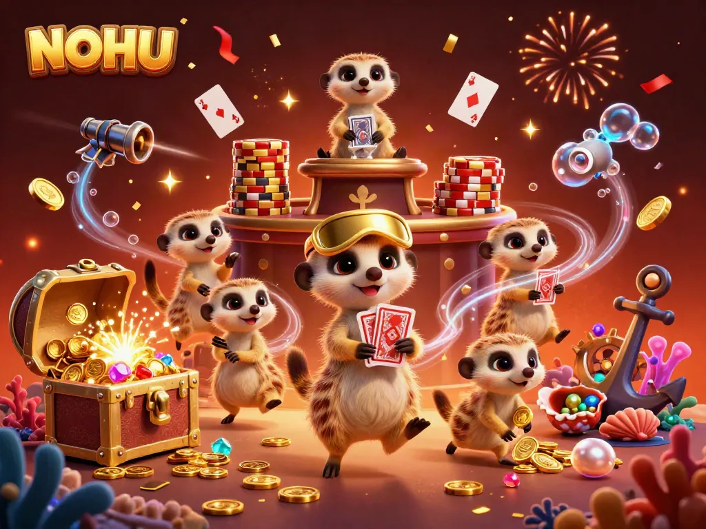 Experience a thrilling casino adventure with NOHU where meerkats run the operation surrounded by treasure and excitement.