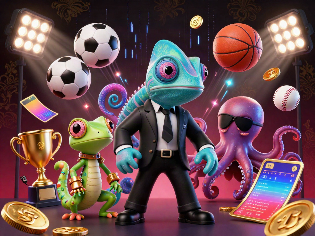 Bet on football odds with tinsoikeo featuring a dynamic illustration of a colorful secret agent chameleon and tech-savvy gecko.