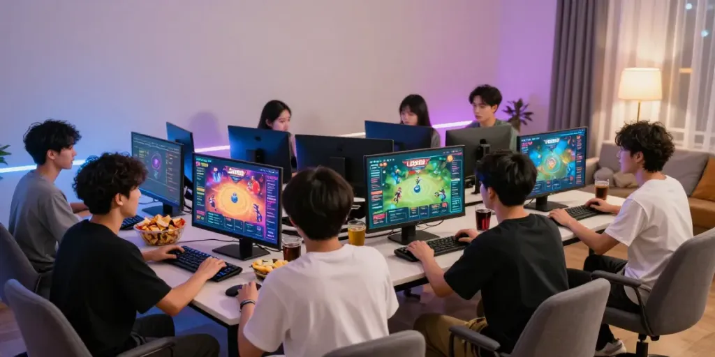 Group of players enjoying GO88 gaming experience in a cozy environment.