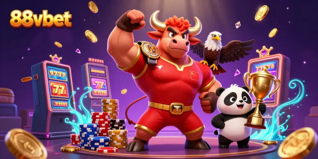 Celebrate big wins at 88vbet with cartoon characters and exciting casino elements!