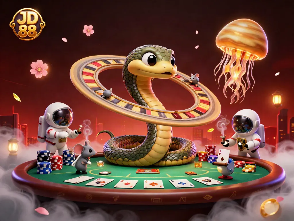 Experience JD 88's exciting gameplay with an enchanting cosmic scene showcasing animated betting action.