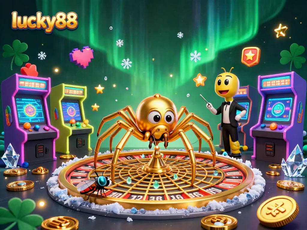 Engage in thrilling bets at lucky88 with a dynamic 3D illustration featuring a spider and centipede.