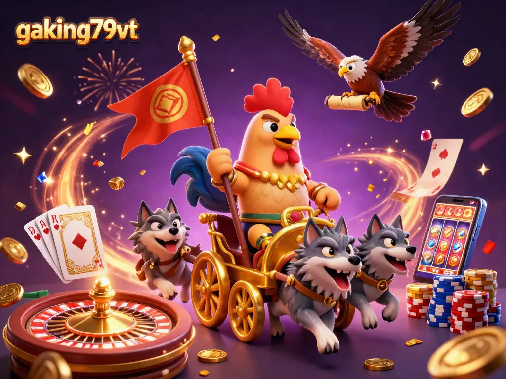 Engage in thrilling cockfighting action with gaking79vt, featuring vibrant gaming elements and a dynamic scene.