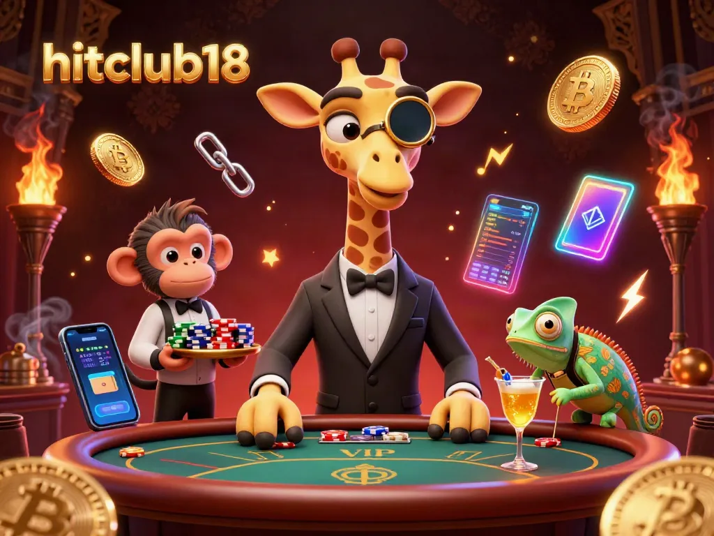 Experience thrilling betting moments with hitclub18 in this vibrant casino illustration.