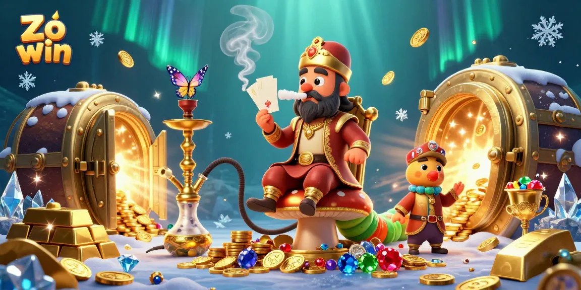 Engage in thrilling gameplay with Zo win, watching a playful caterpillar smoke rings at a vibrant casino scene.