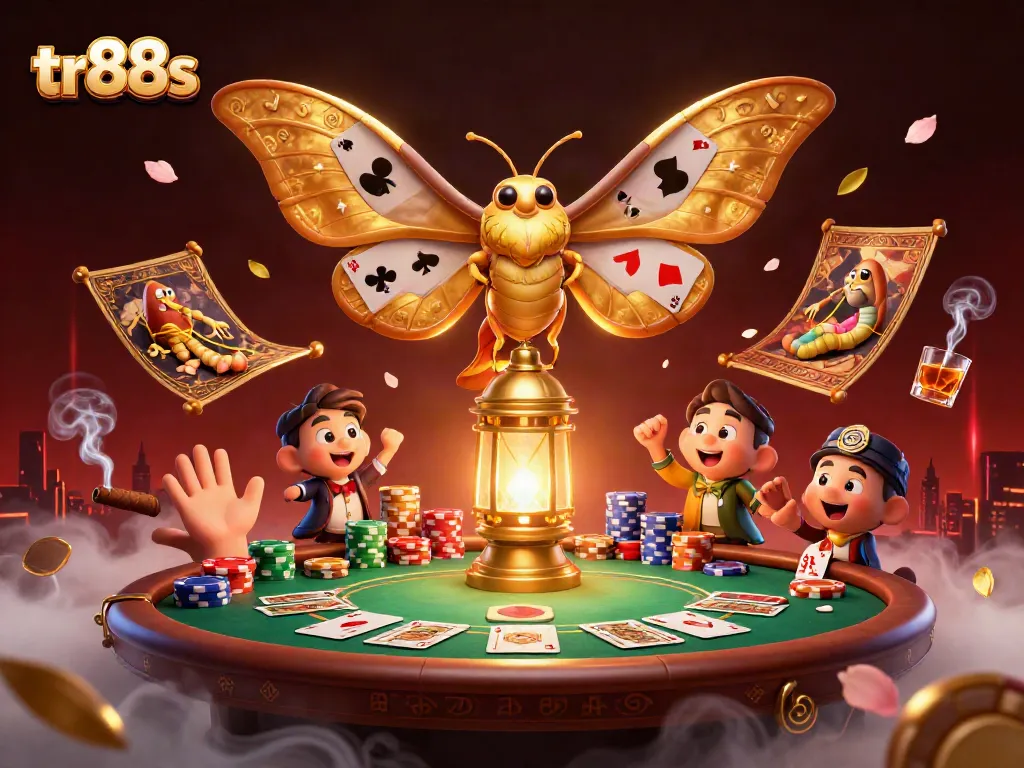 Join the excitement at TR88s casino with a dynamic scene featuring vibrant poker elements!