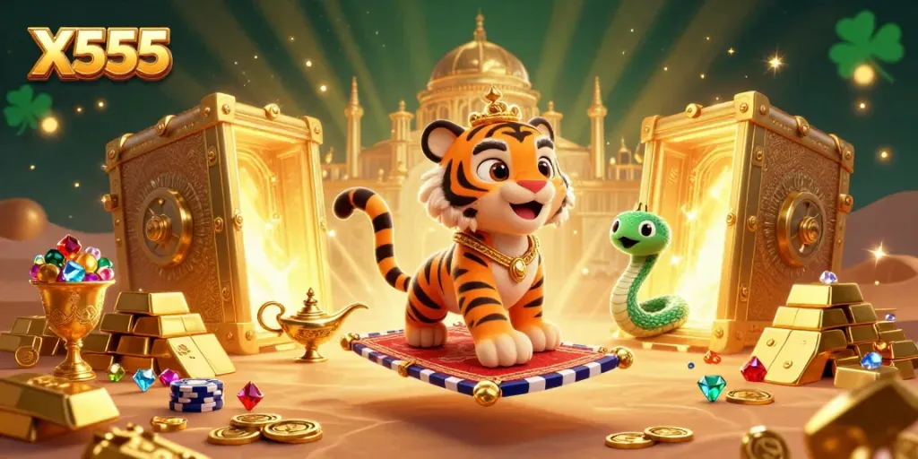Join the thrilling X555 online gaming adventure with spectacular 3D casino scenes.