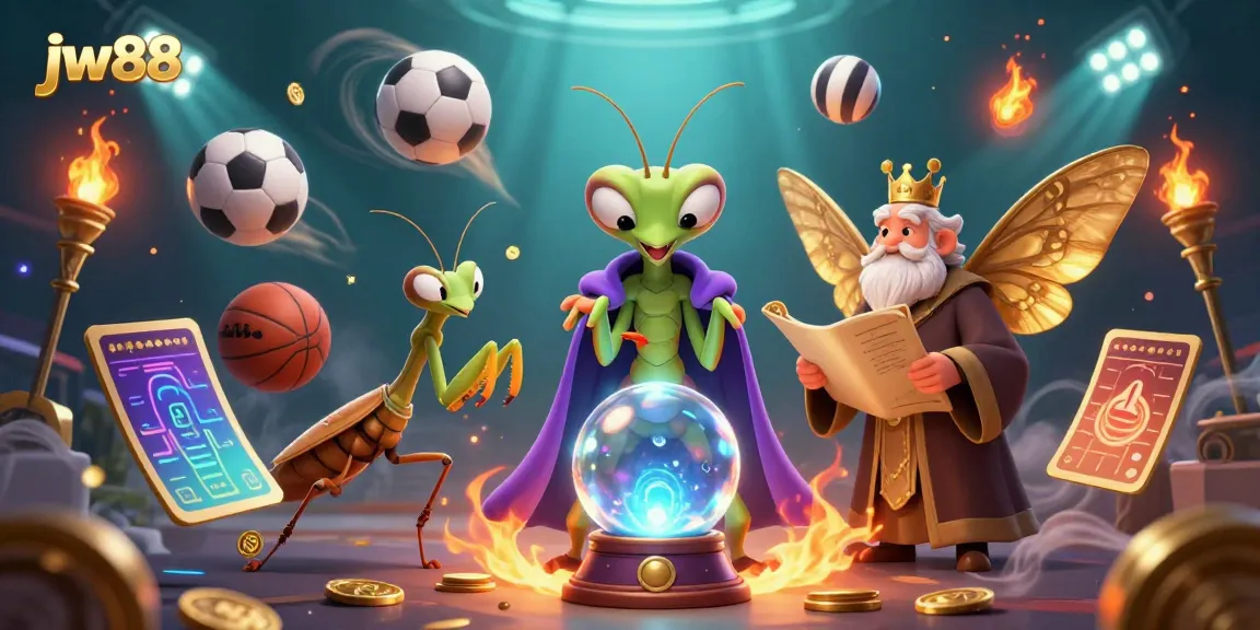 Engage with jw88's thrilling gaming experience featuring fantasy characters and sports elements in a vibrant casino setting.