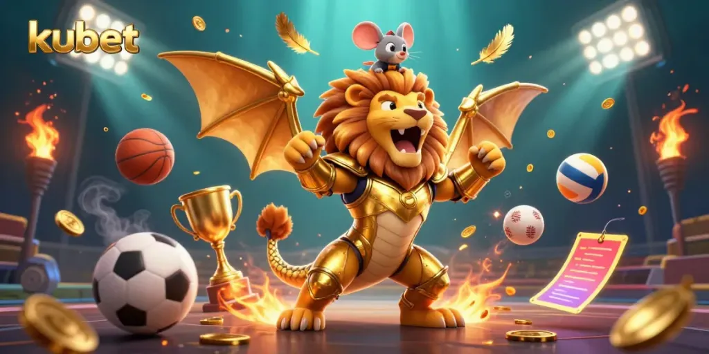 Experience thrilling wins with kubet's dynamic sports betting scene featuring a powerful chimera and lively game elements.